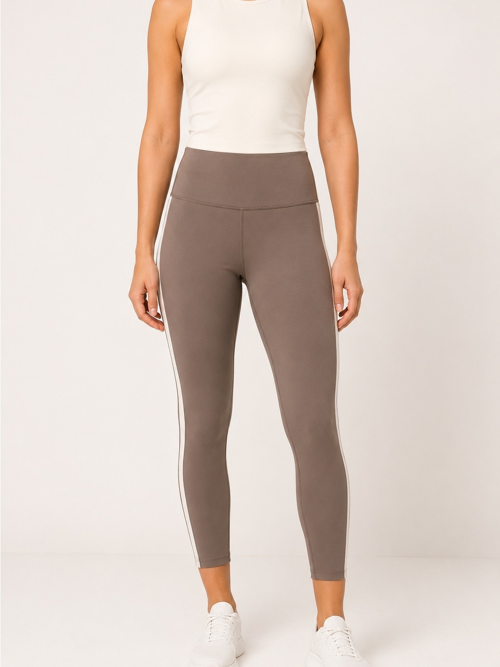 Athleta Elation Colorblock 7/8 Leggings Taupe Cream XXS